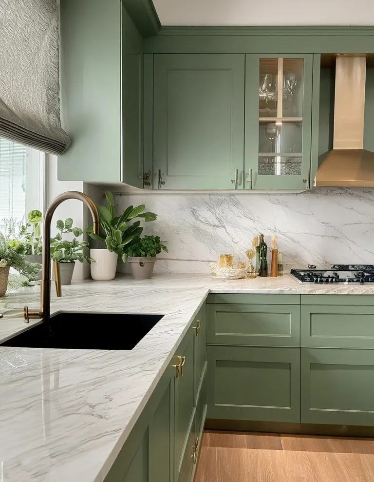 13791 sage green kitchen appliances