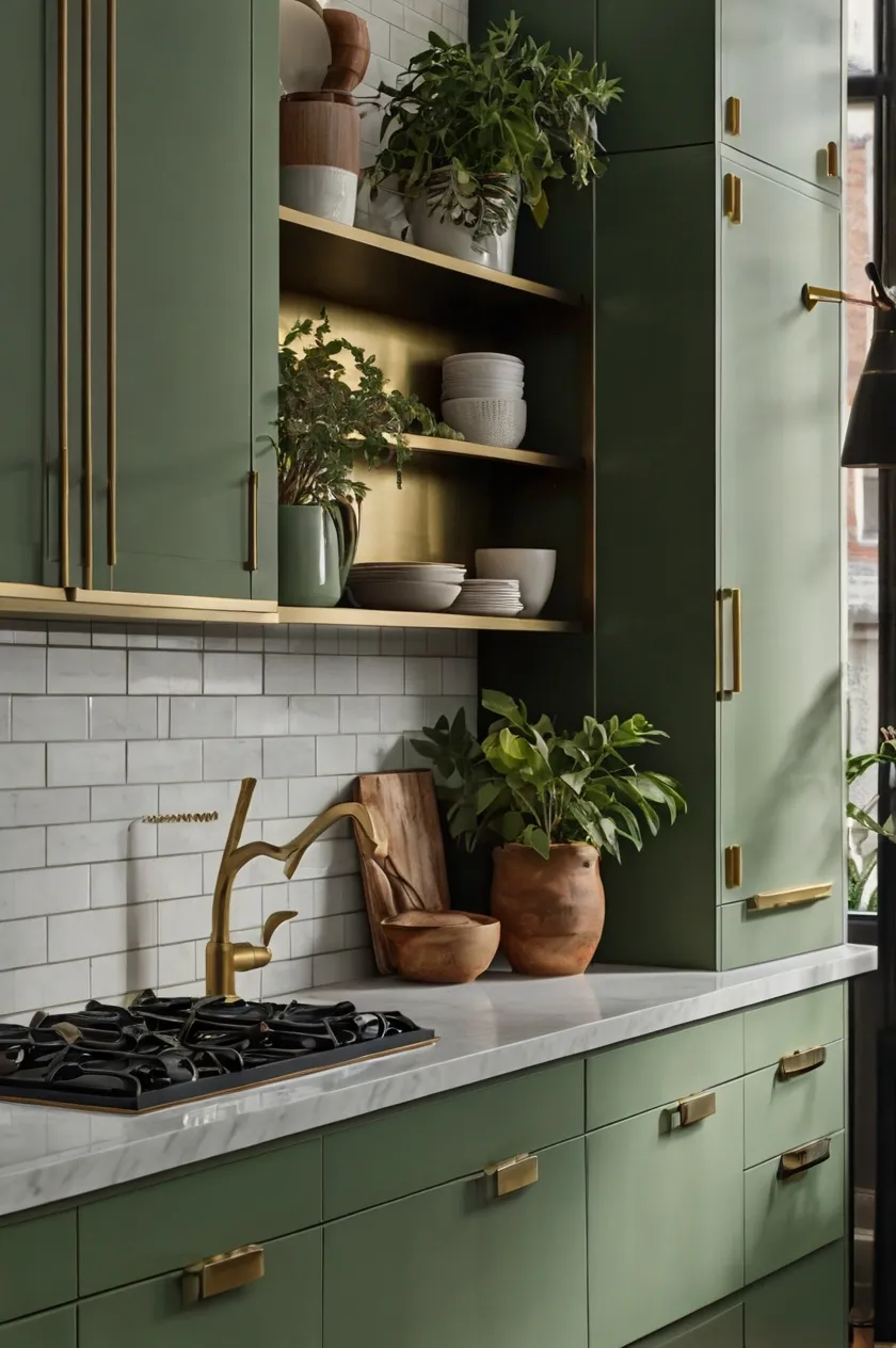 13791 sage green kitchen cabinets