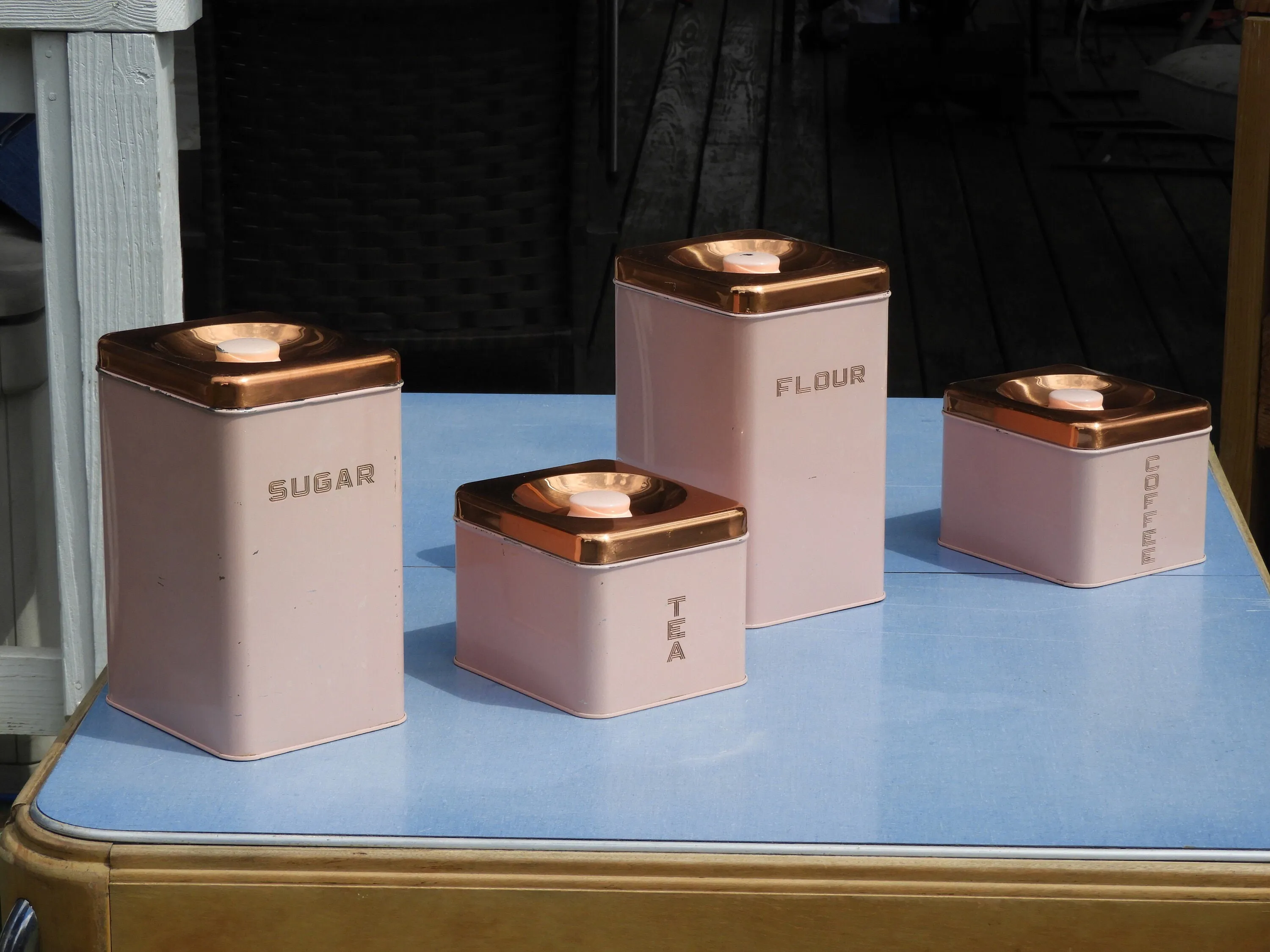 13828 pink kitchen canisters size