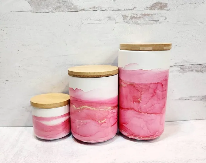 13828 pink kitchen canisters styling