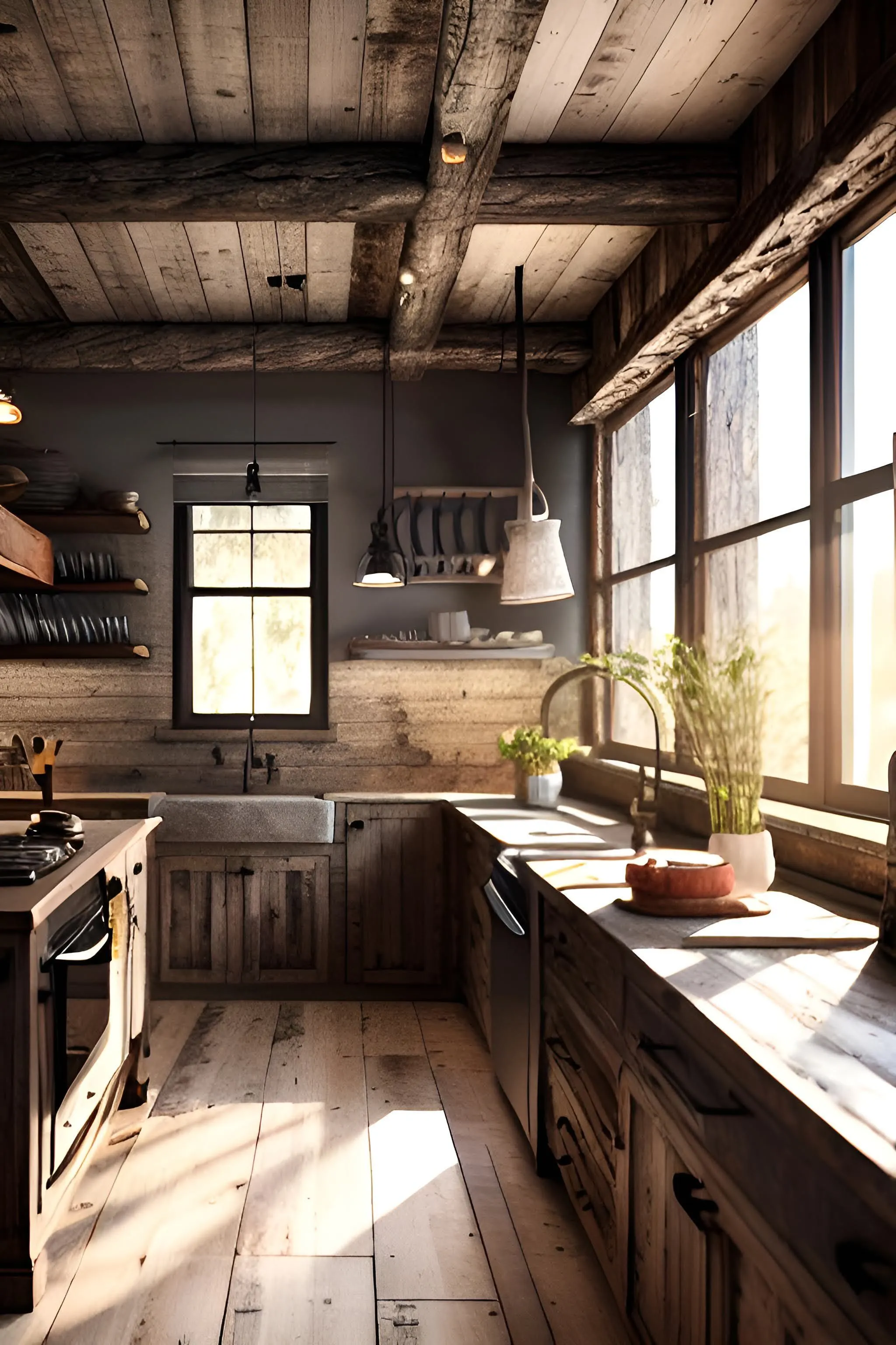 13838 small wood kitchen