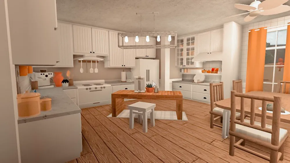 13878 bloxburg red and grey kitchen