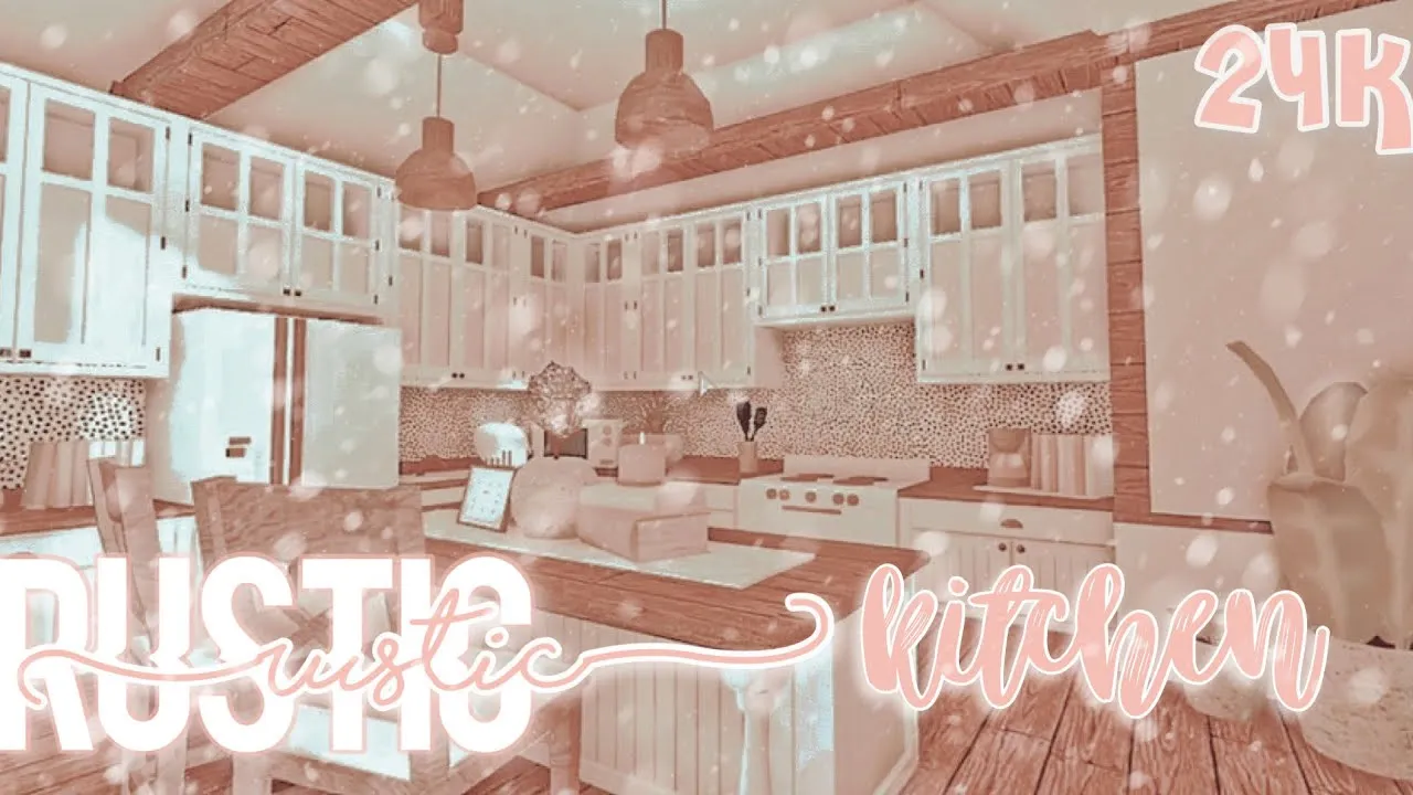 13878 bloxburg rustic red kitchen overview