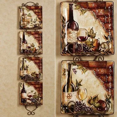 13992 wine grapes accent pieces