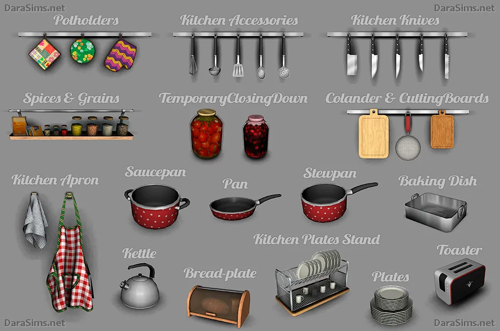 14031 sims3 kitchen decor accents
