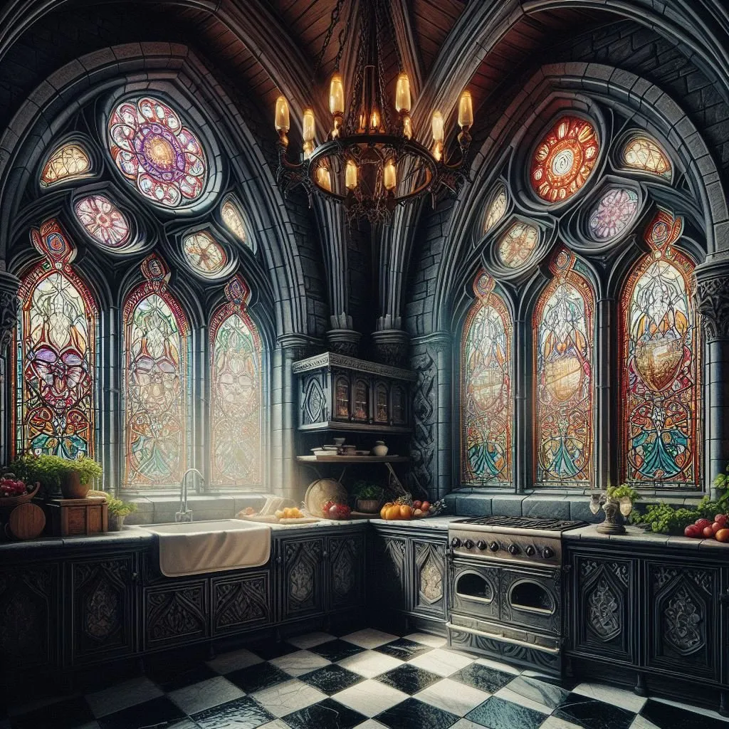 14044 gothic kitchen wall 5
